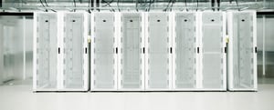 Server racks inside a modern data center